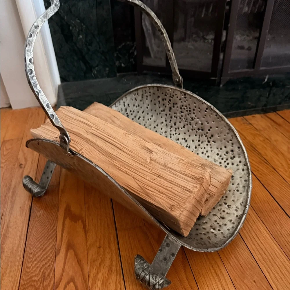 Moody Mid-evil vibes Pewter Vintage Firewood Holder